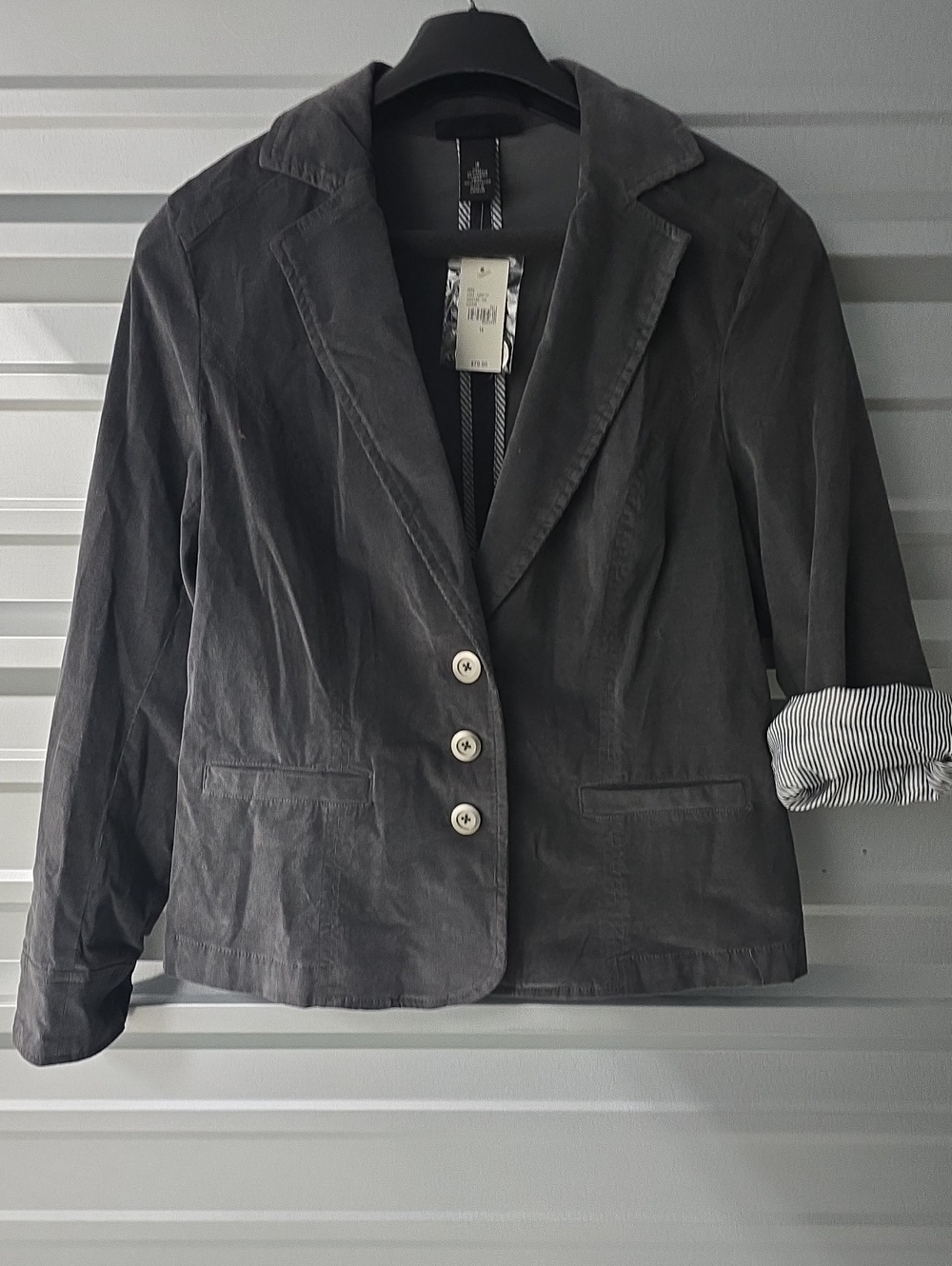 Lane Bryant Charcoal Gray Three-Button Blazer